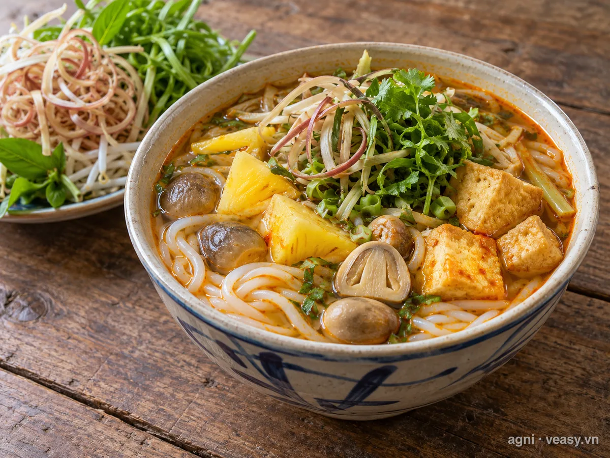 Bún bò Huế chay (ảnh minh hoạ do AI tạo)