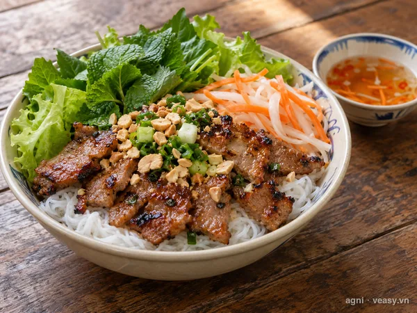 Bún thịt nướng (ảnh minh hoạ do AI tạo)