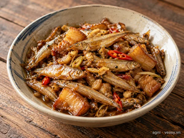 Cá lòng tong kho (ảnh minh hoạ do AI tạo)