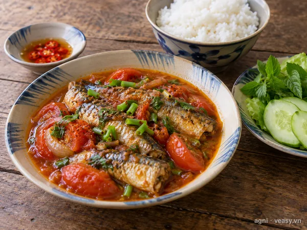 Cá mòi sốt cà chua (ảnh minh hoạ do AI tạo)