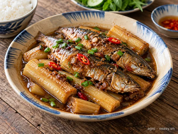 Cá nục kho mía (ảnh minh hoạ do AI tạo)