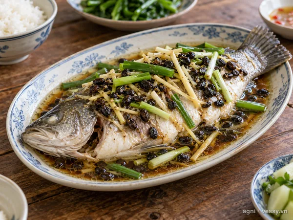 Cá vược hấp tàu xì (ảnh minh hoạ do AI tạo)