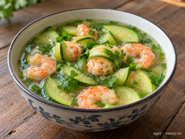 Canh bí ngòi nấu tôm (ảnh minh hoạ do AI tạo)