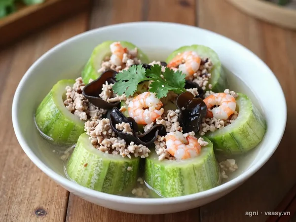 Canh bí xanh nhồi thịt (ảnh minh hoạ do AI tạo)