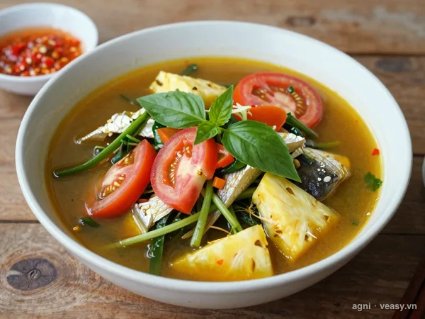 Canh cá rô nấu rau rút (ảnh minh hoạ do AI tạo)
