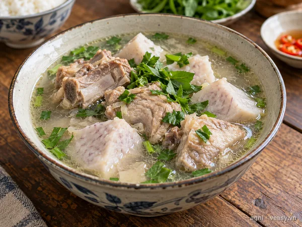Canh sườn khoai sọ (ảnh minh hoạ do AI tạo)