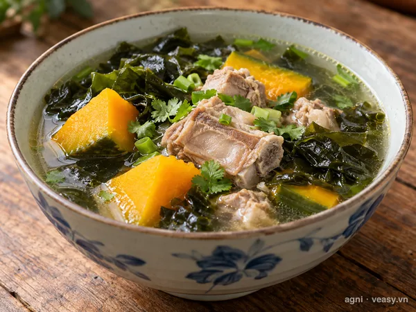 Canh sườn nấu rong biển (ảnh minh hoạ do AI tạo)