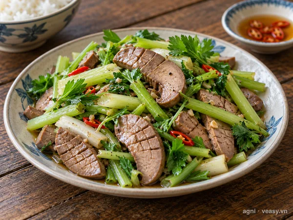 Cật xào cần tây (ảnh minh hoạ do AI tạo)