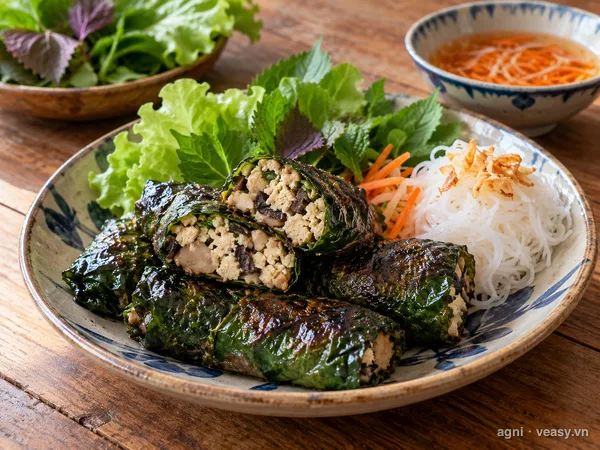 Chả lá lốt chay (ảnh minh hoạ do AI tạo)