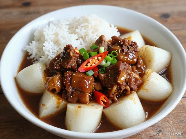 Chân giò kho củ cải (ảnh minh hoạ do AI tạo)