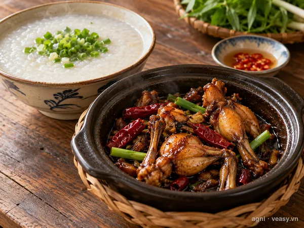 Cháo ếch (ảnh minh hoạ do AI tạo)