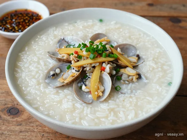 Cháo ngao (ảnh minh hoạ do AI tạo)