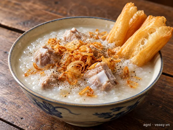 Cháo sườn (ảnh minh hoạ do AI tạo)