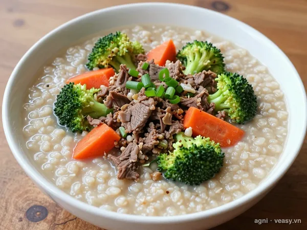 Cháo yến mạch thịt bò (ảnh minh hoạ do AI tạo)