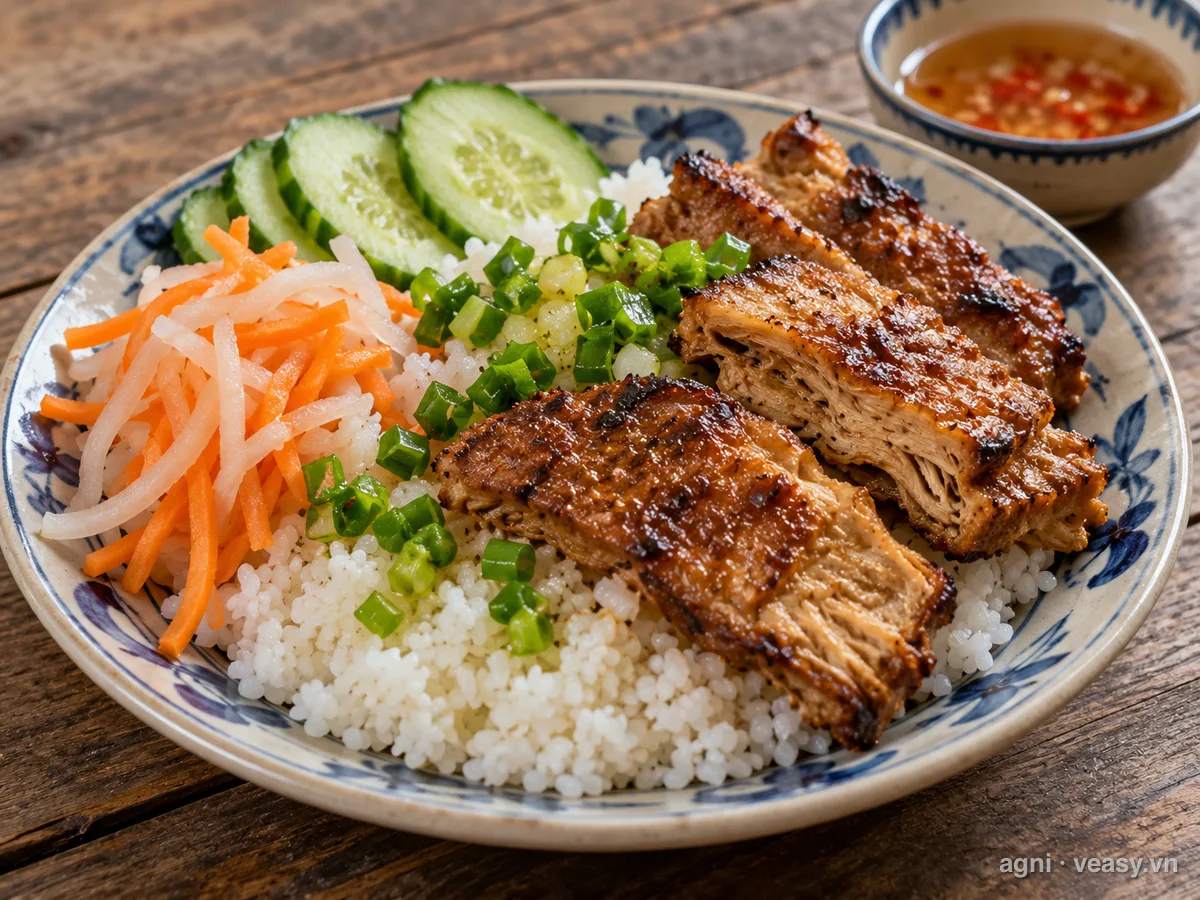 Cơm tấm sườn chay (ảnh minh hoạ do AI tạo)
