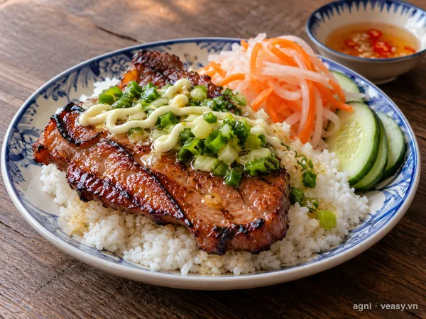 Cơm tấm sườn nướng (ảnh minh hoạ do AI tạo)