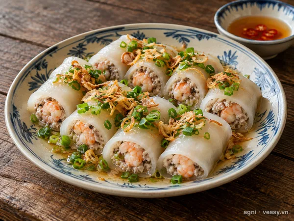 Củ cải cuộn tôm thịt hấp (ảnh minh hoạ do AI tạo)