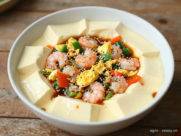 Đậu phụ hấp tôm (ảnh minh hoạ do AI tạo)