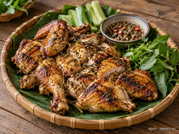 Gà nướng mắc khén (ảnh minh hoạ do AI tạo)