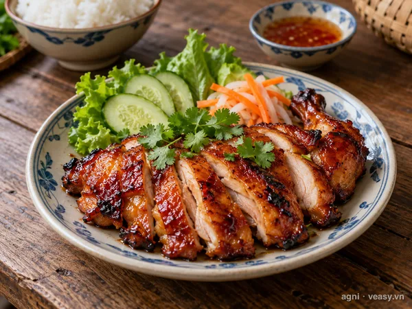 Gà nướng xá xíu (ảnh minh hoạ do AI tạo)