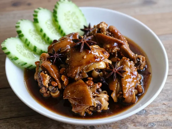 Gà om bia (ảnh minh hoạ do AI tạo)