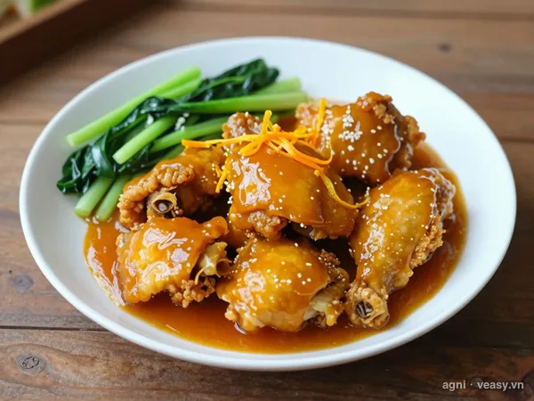 Gà sốt cam (ảnh minh hoạ do AI tạo)