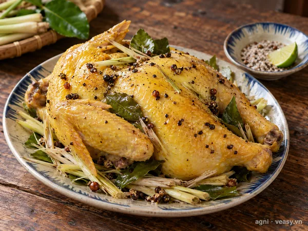 Gà ủ muối hoa tiêu (ảnh minh hoạ do AI tạo)