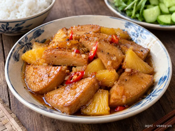 Giò lụa chay kho (ảnh minh hoạ do AI tạo)
