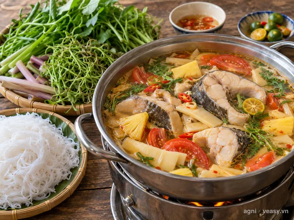 Lẩu cá tầm (ảnh minh hoạ do AI tạo)