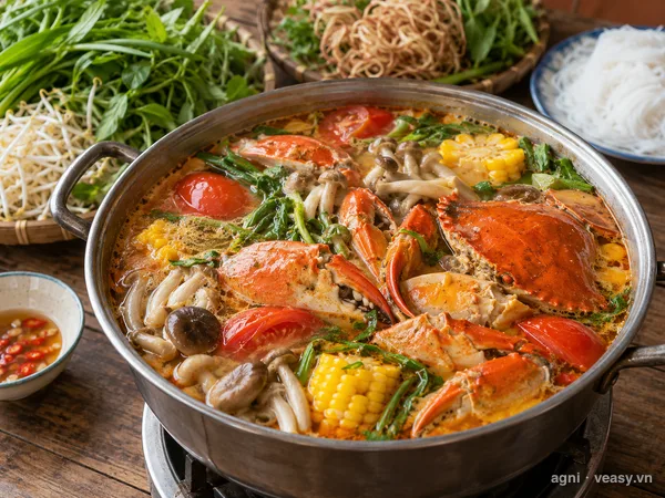Lẩu cua biển (ảnh minh hoạ do AI tạo)