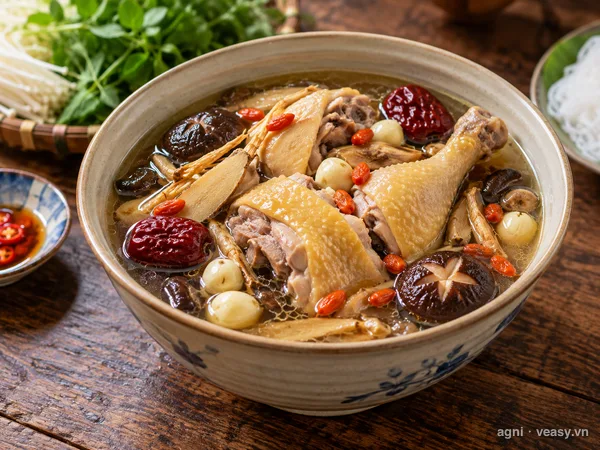 Lẩu gà thuốc bắc (ảnh minh hoạ do AI tạo)
