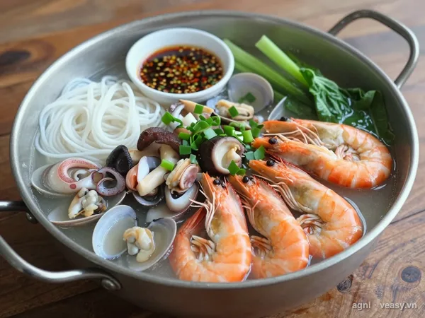 Lẩu hải sản (ảnh minh hoạ do AI tạo)