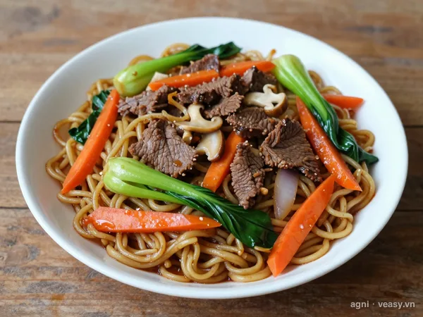 Mì tôm xào bò (ảnh minh hoạ do AI tạo)