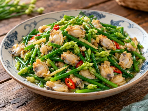 Ngao xào hoa hẹ (ảnh minh hoạ do AI tạo)