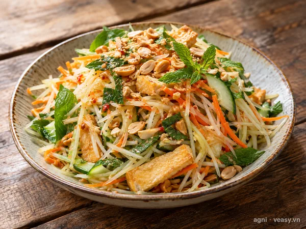 Nộm đu đủ chay (ảnh minh hoạ do AI tạo)