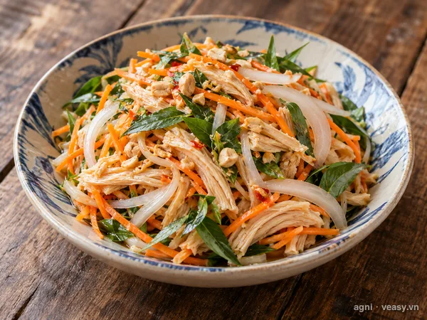 Nộm gà chay (ảnh minh hoạ do AI tạo)