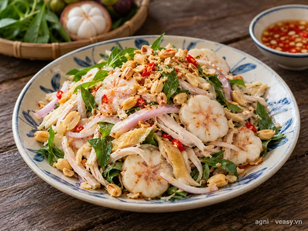 Nộm gà măng cụt (ảnh minh hoạ do AI tạo)