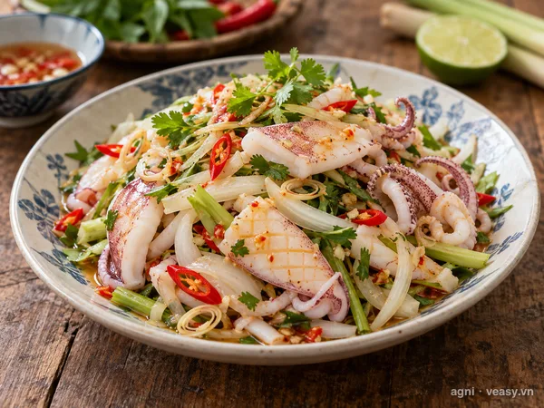 Nộm mực chua cay (ảnh minh hoạ do AI tạo)