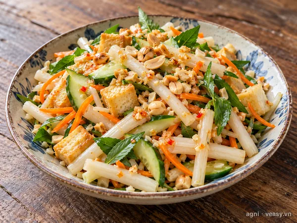 Nộm ngó sen chay (ảnh minh hoạ do AI tạo)