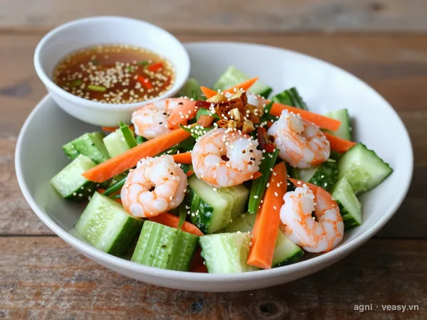 Nộm nha đam tôm (ảnh minh hoạ do AI tạo)