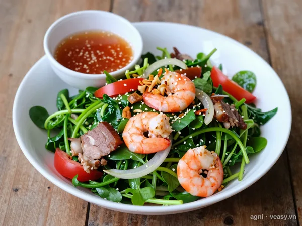 Nộm rau má tôm thịt (ảnh minh hoạ do AI tạo)