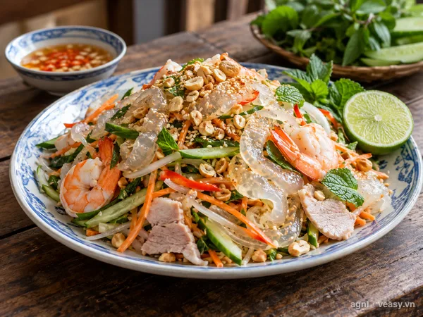 Nộm sứa (ảnh minh hoạ do AI tạo)