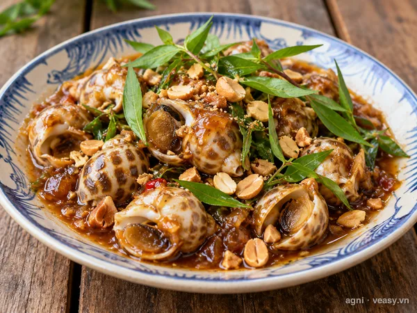 Ốc mỡ xào me (ảnh minh hoạ do AI tạo)