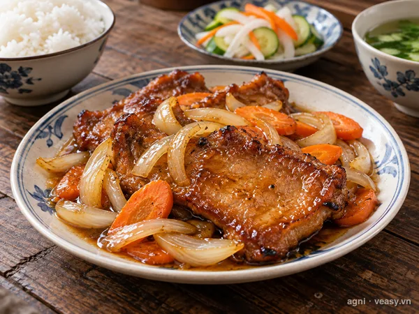 Sườn cốt lết sốt dầu hào (ảnh minh hoạ do AI tạo)