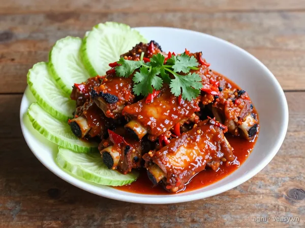 Sườn nướng sốt cay (ảnh minh hoạ do AI tạo)