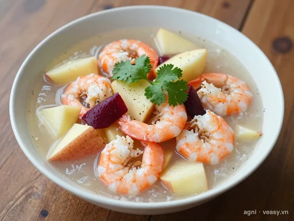 Súp tôm hoa quả (ảnh minh hoạ do AI tạo)