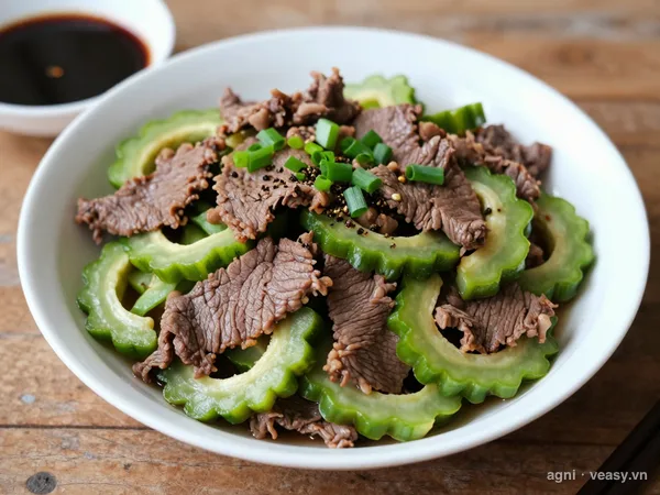 Thịt bò xào mướp đắng (ảnh minh hoạ do AI tạo)