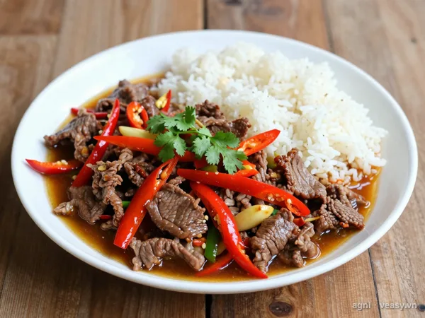 Thịt bò xào ớt (ảnh minh hoạ do AI tạo)