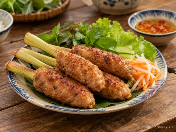 Thịt bọc sả rán (ảnh minh hoạ do AI tạo)