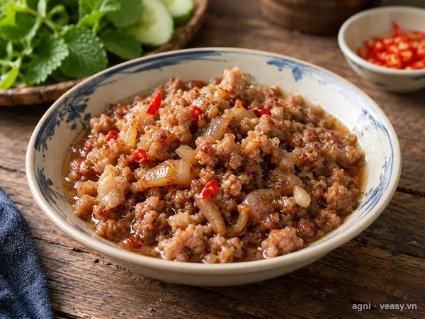 Thịt chưng mắm tôm (ảnh minh hoạ do AI tạo)